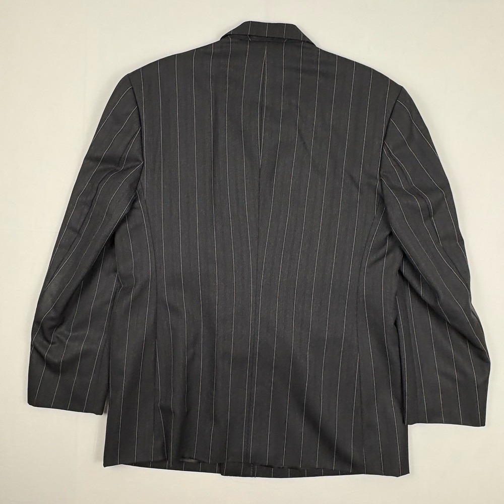 Bespoke VTG Y2K Loro Piana Super 120s K. Ratan DB Blazer 40R Charcoal Pinstripe - Picture 7 of 15